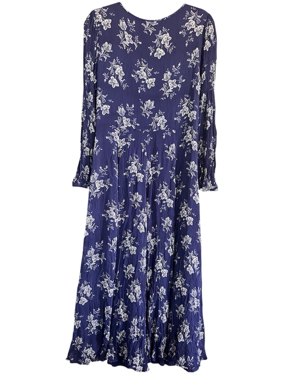 Polo Ralph Lauren Women’s Maxi Dress Sheer Sleeve Navy Size 12 - Picture 4 of 11